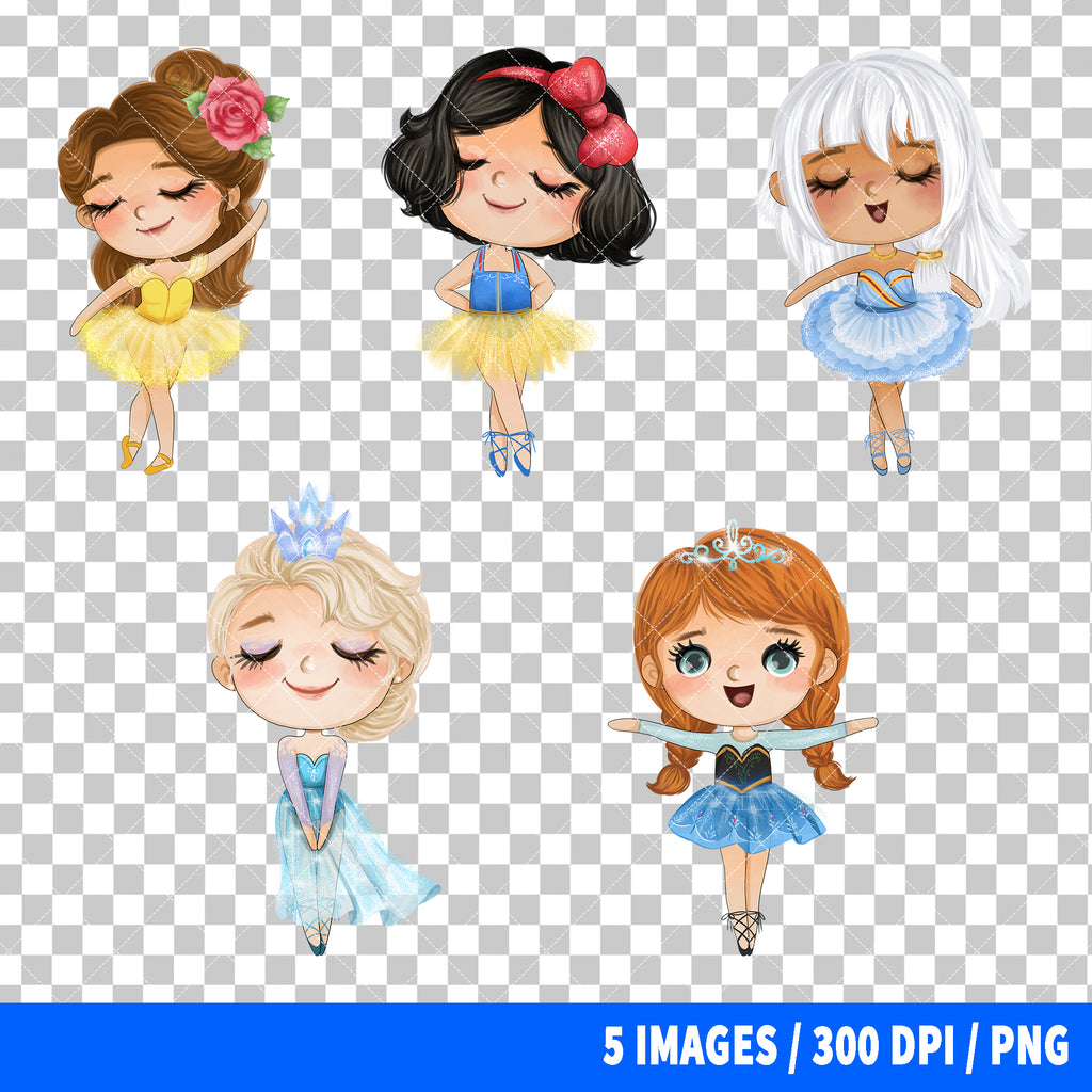 Disney Princess Ballerina Clipart PNG Bundle #4