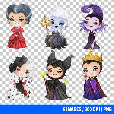 Disney Villains Clipart PNG Bundle #2
