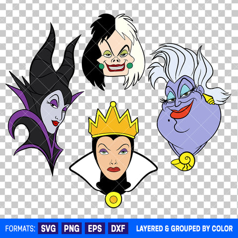 Disney Villains Bundle SVG Cut Files for Cricut and Silhouette