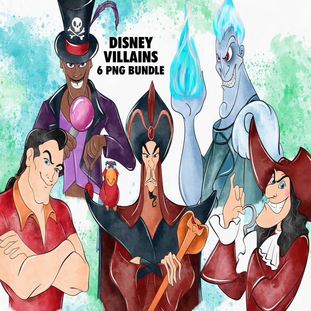 Disney Villains Watercolor Clipart PNG Bundle #8