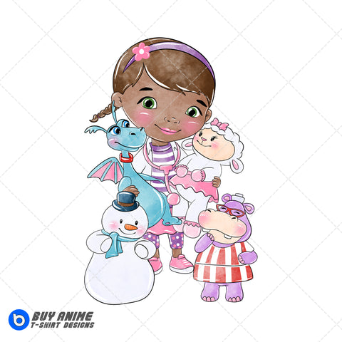 Doc McStuffins Watercolor Clipart PNG Hand Drawn Illustration #4