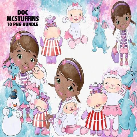 Doc McStuffins Watercolor Clipart PNG Bundle #2