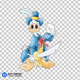 Donald Duck Pirate Watercolor Clipart PNG Hand Drawn Illustration