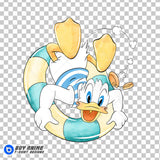 Donald Duck Summer Watercolor Clipart PNG Hand Drawn Illustration