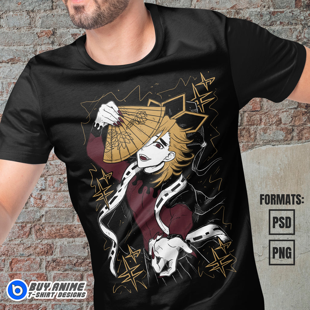 Douma Demon Slayer Anime Vector T-shirt Design Template