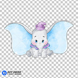 Dumbo Watercolor Clipart PNG Hand Drawn Illustration