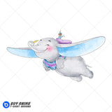 Dumbo Watercolor Clipart PNG Hand Drawn Illustration #2