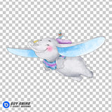 Dumbo Watercolor Clipart PNG Hand Drawn Illustration #2