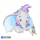 Dumbo Watercolor Clipart PNG Hand Drawn Illustration #3