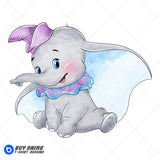 Dumbo Watercolor Clipart PNG Hand Drawn Illustration #4