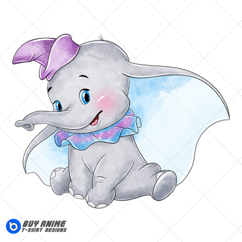 Dumbo Watercolor Clipart PNG Hand Drawn Illustration #4