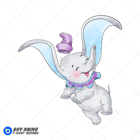 Dumbo Watercolor Clipart PNG Hand Drawn Illustration #5
