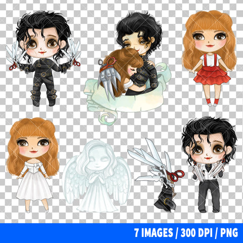 Edward Scissorhands Clipart PNG Bundle