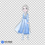 Elsa Frozen Watercolor Clipart PNG Hand Drawn Illustration