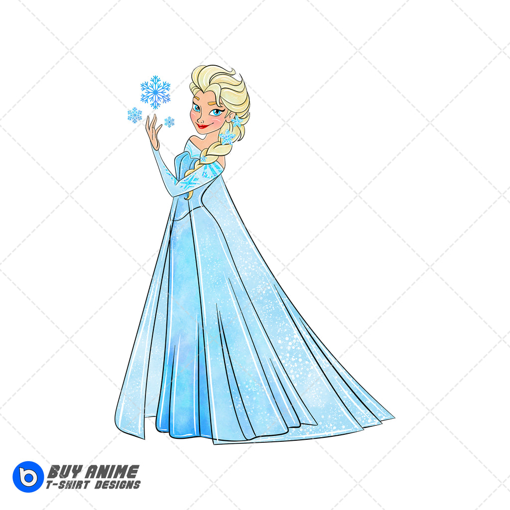 Elsa Frozen Watercolor Clipart PNG Hand Drawn Illustration #2