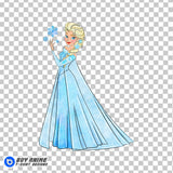 Elsa Frozen Watercolor Clipart PNG Hand Drawn Illustration #2