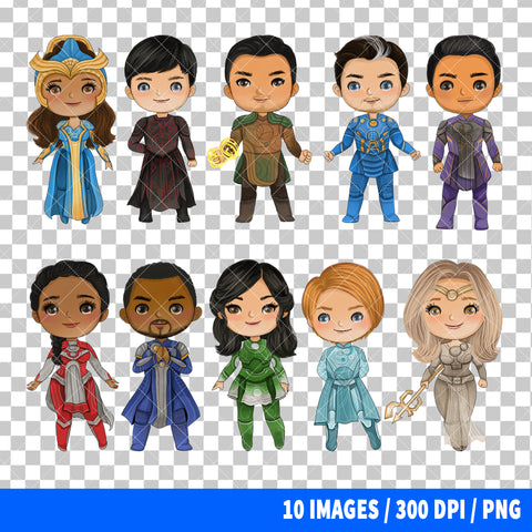 Eternals Clipart PNG Bundle