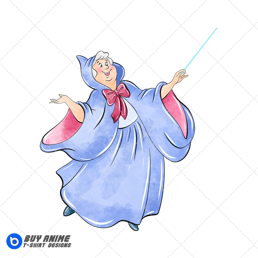 Fairy Godmother Cinderella Watercolor Clipart PNG Hand Drawn Illustration