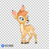 Faline Bambi Watercolor Clipart PNG Hand Drawn Illustration