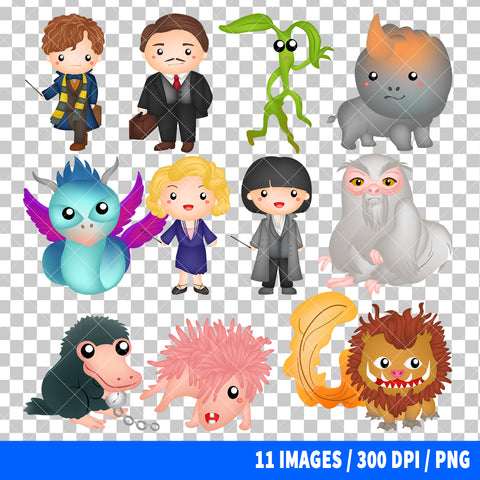 Fantastic Beasts Clipart PNG Bundle