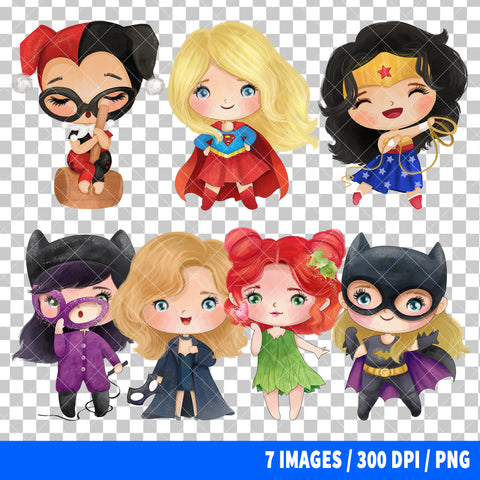 Female Superheroes Clipart PNG Bundle #4