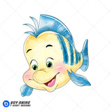 Flounder The Little Mermaid Watercolor Clipart PNG Hand Drawn Illustration
