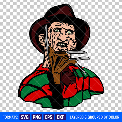 Freddy Krueger Horror Halloween SVG Cut File for Cricut and Silhouette