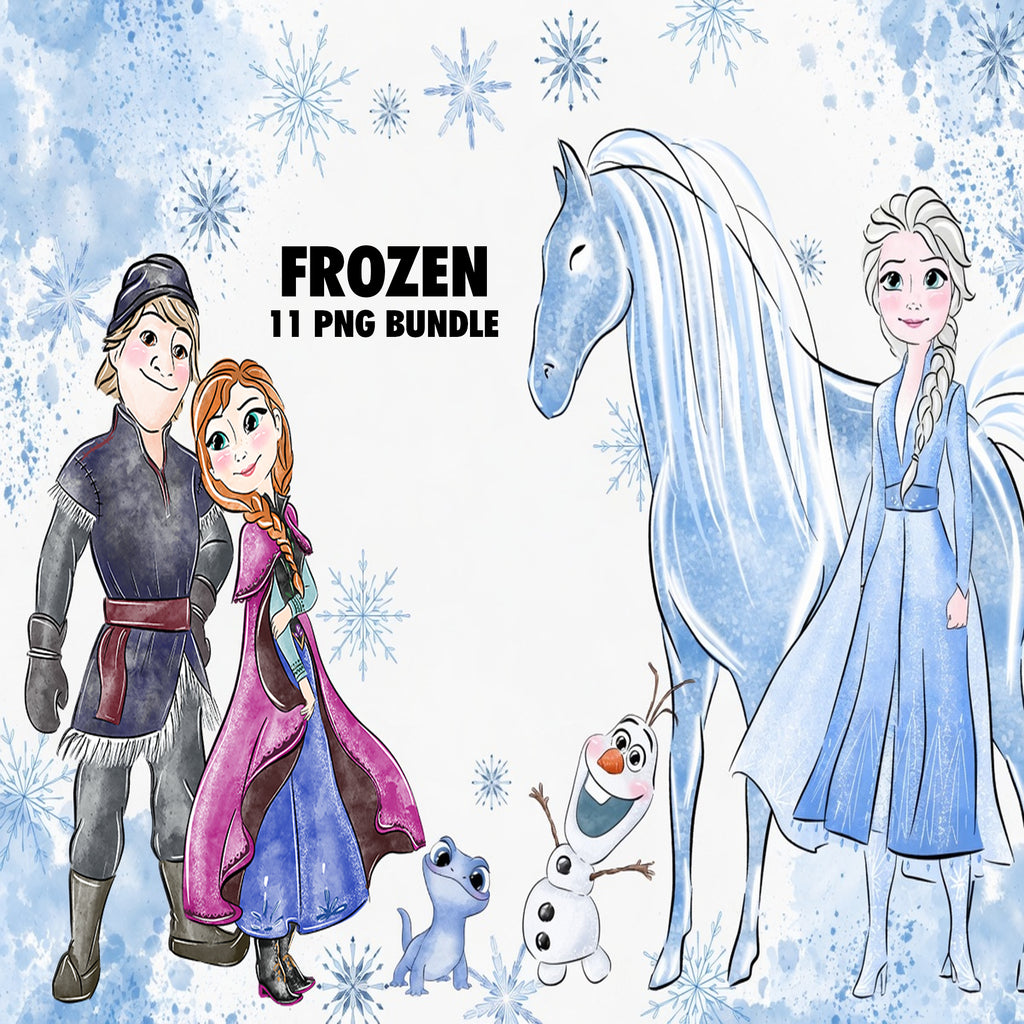 Frozen Watercolor Clipart PNG Bundle #3