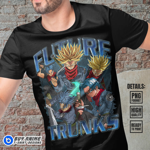 Future Trunks Dragon Ball Anime Bootleg T-shirt Design