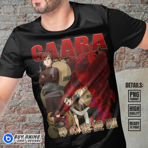 Gaara Naruto Anime Bootleg T-shirt Design