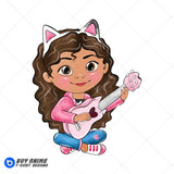 Gabby's Dollhouse Watercolor Clipart PNG Hand Drawn Illustration