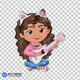 Gabby's Dollhouse Watercolor Clipart PNG Hand Drawn Illustration