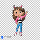 Gabby's Dollhouse Watercolor Clipart PNG Hand Drawn Illustration #2