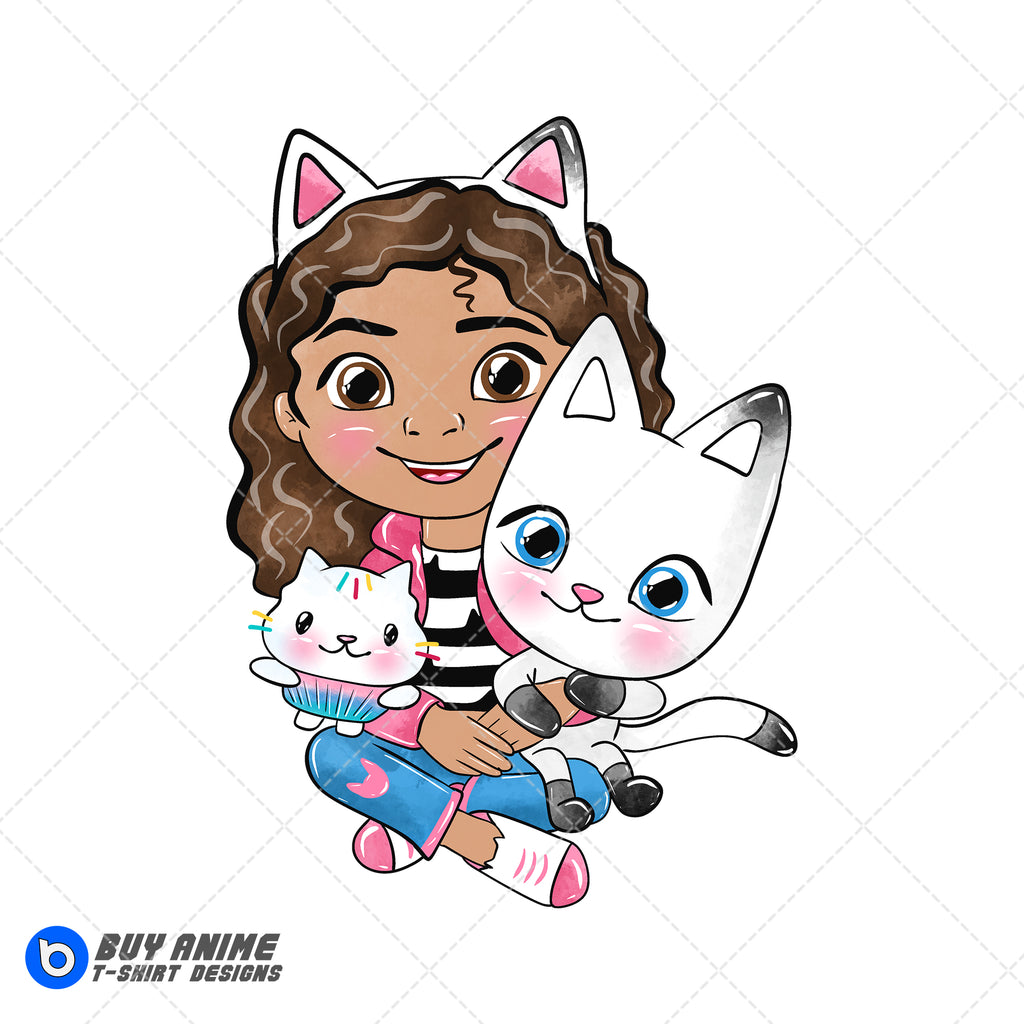 Gabby's Dollhouse Watercolor Clipart PNG Hand Drawn Illustration #3