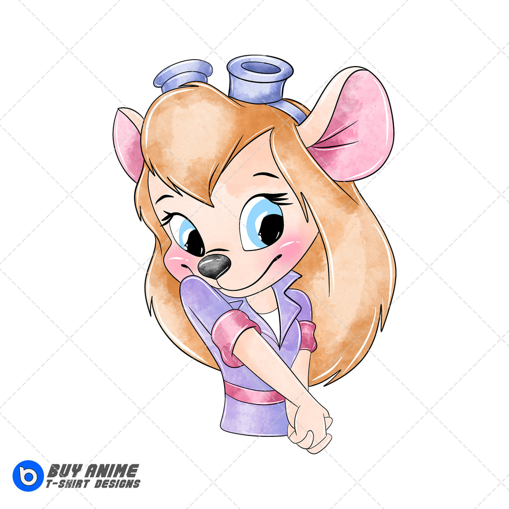 Gadget Hackwrench Chip N Dale Watercolor Clipart PNG Hand Drawn Illustration