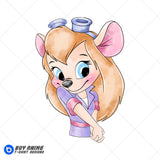 Gadget Hackwrench Chip N Dale Watercolor Clipart PNG Hand Drawn Illustration