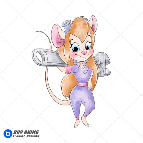 Gadget Hackwrench Chip N Dale Watercolor Clipart PNG Hand Drawn Illustration #2