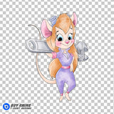 Gadget Hackwrench Chip N Dale Watercolor Clipart PNG Hand Drawn Illustration #2