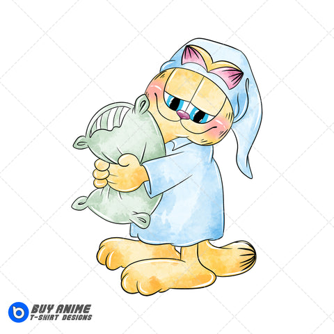 Garfield Watercolor Clipart PNG Hand Drawn Illustration #3