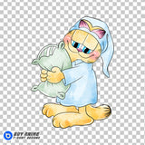 Garfield Watercolor Clipart PNG Hand Drawn Illustration #3