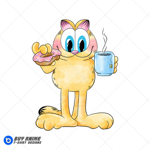 Garfield Watercolor Clipart PNG Hand Drawn Illustration #4