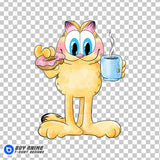 Garfield Watercolor Clipart PNG Hand Drawn Illustration #4
