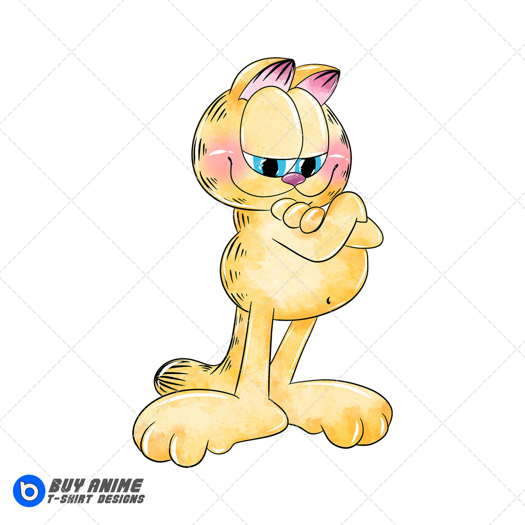 Garfield Watercolor Clipart PNG Hand Drawn Illustration #5