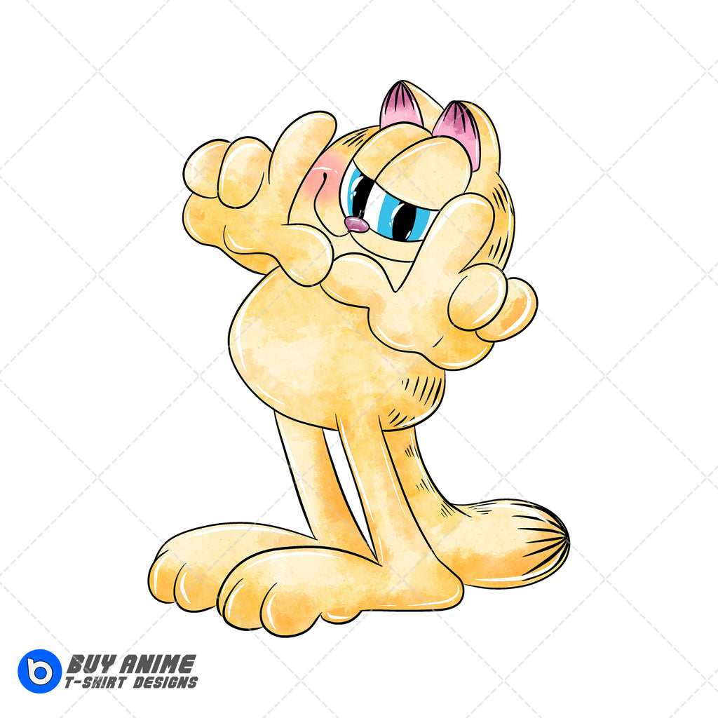 Garfield Watercolor Clipart PNG Hand Drawn Illustration #8