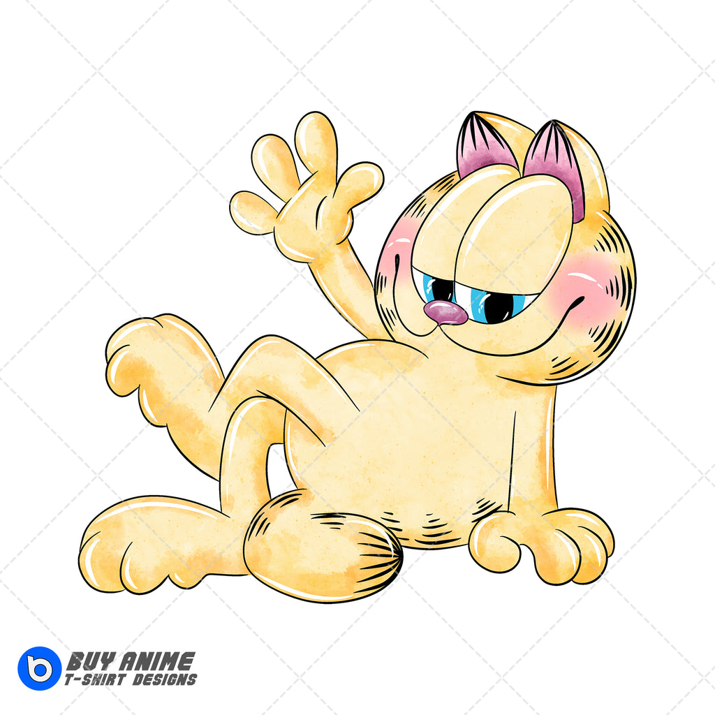 Garfield Watercolor Clipart PNG Hand Drawn Illustration #9