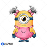 Girl Minion Watercolor Clipart PNG Hand Drawn Illustration