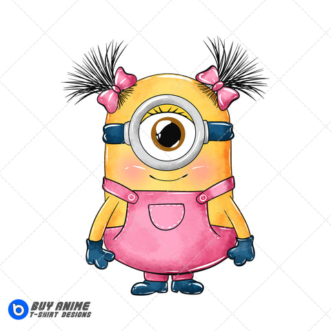 Girl Minion Watercolor Clipart PNG Hand Drawn Illustration