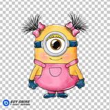 Girl Minion Watercolor Clipart PNG Hand Drawn Illustration