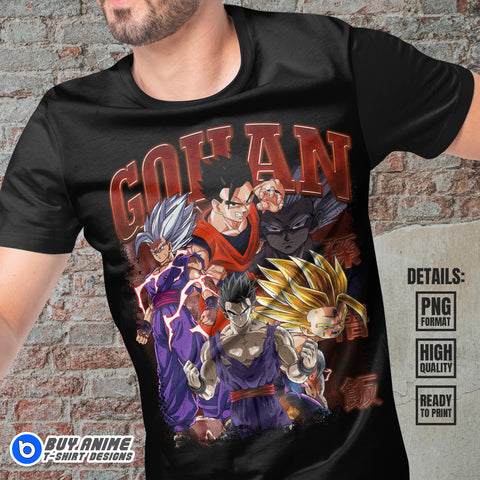 Gohan Dragon Ball Anime Bootleg T-shirt Design