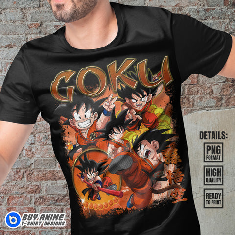 Goku Kid Dragon Ball Anime Bootleg T-shirt Design